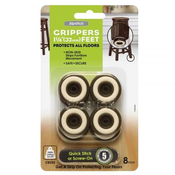 Slipstick CB325 Gripper Feet 32mm Round Floor Protectors for Furniture