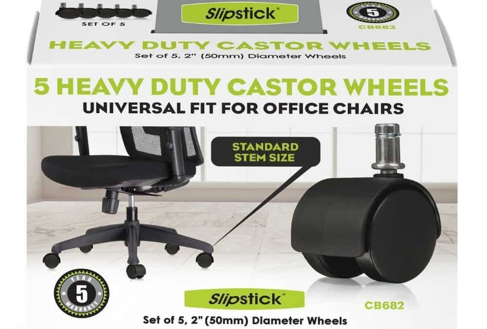 Slipstick CB682 Plastic Replacement Office Chair Castor Wheels 5 Pack