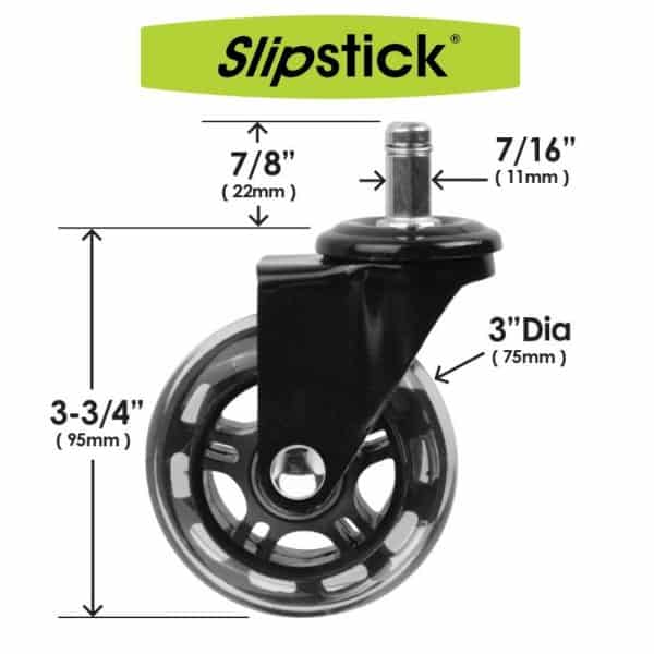 Slipstick CB690 Rubber Rollerblade Style Replacement Office Chair Wheel Image 2