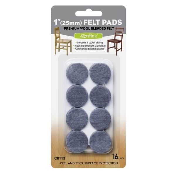 Packet of 8 Slipstick CB113 Felt Floor Protectors Grey