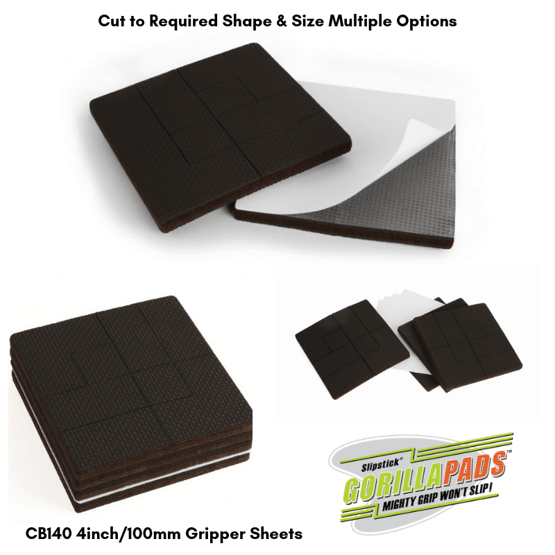 Slipstick GorillaPads 2 Square Furniture Gripper Pads (8 Pack) Black
