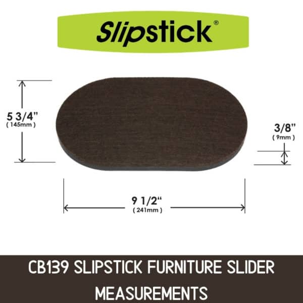 CB139 Slipstick Sliders 241mm x 145mm Rectangle For Hard Floors Image 3