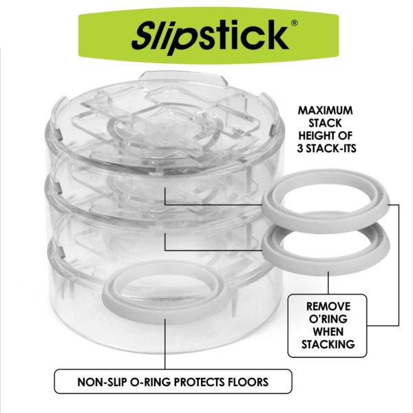 Adjustable Furniture Risers Slipstick 1-2 and 3 Inch Triple Stack-Its For 3 inch height CB658 Clear Image 7