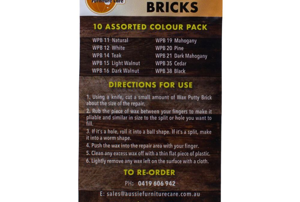 Wax Putty Bricks Packet of 10 Mixed Woodtones