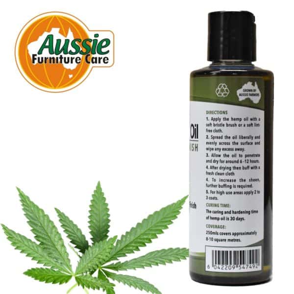 Aussie Furniture Care Pure Hemp Oil 250ml Directions Labels