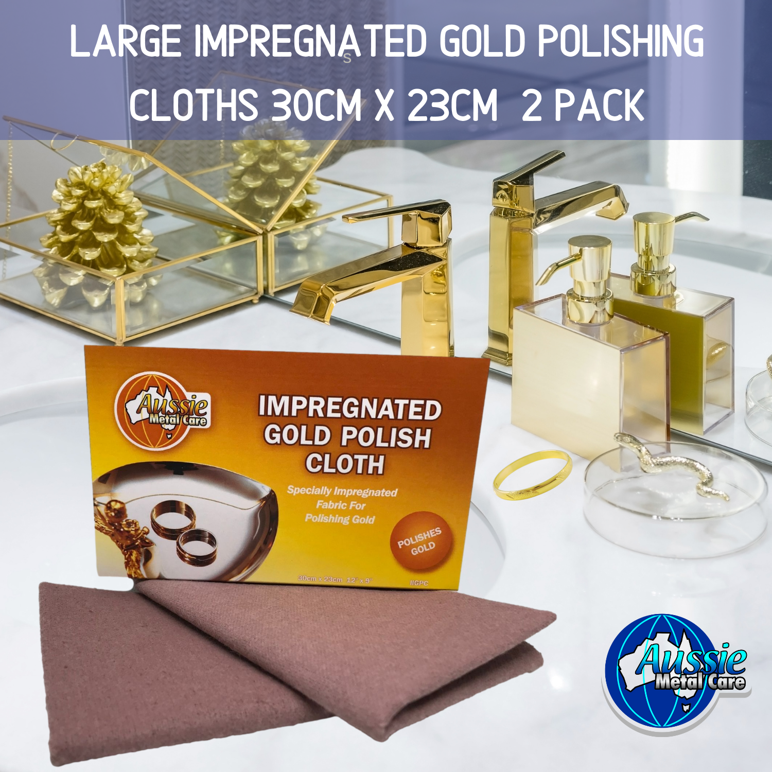 AMC Gold Cleaning & Polishing Cloth Twin Pack