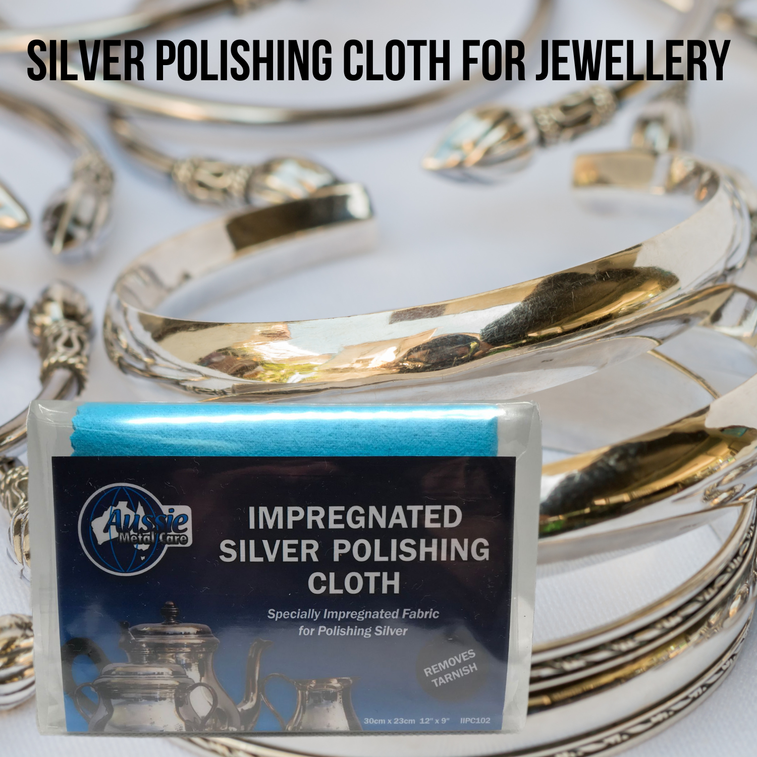 Silver Polishing Cloth With Anti Tarnish LARGE 30cm x 23cm