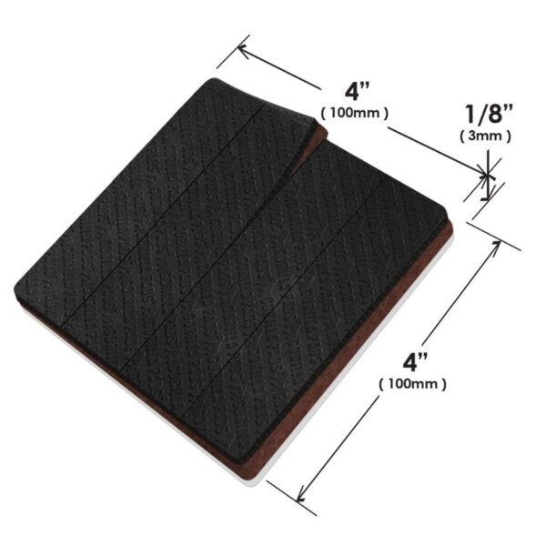 Slipstick CB155 3inch 76mm Square Peel Stick Furniture Gripper Pads-Floor Protectors product Measurement