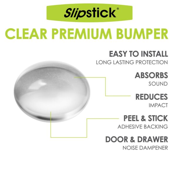 Features of Slipstick CB440 10mm Round Clear Rubber Bumpers