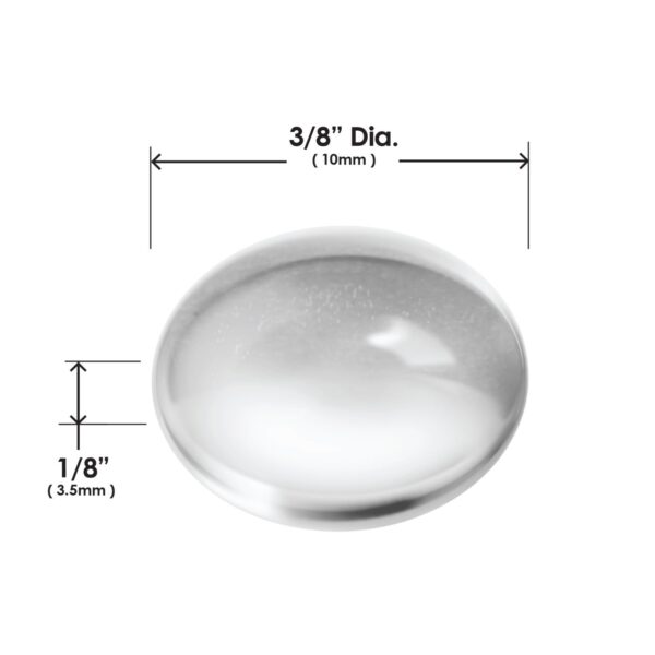 Measurements of Slipstick CB440 10mm Round Clear Rubber Bumpers