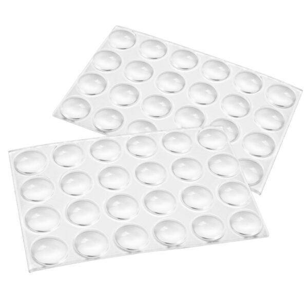 Sheet of 48 Slipstick CB441-10mm Round Clear Rubber Bumpers