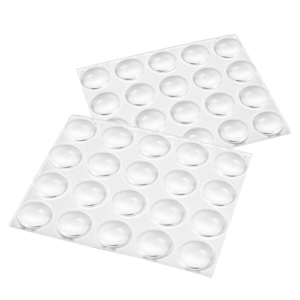 2 x Sheets of 20 Slipstick CB444 13mm Round Clear Rubber Bumpers 40pack