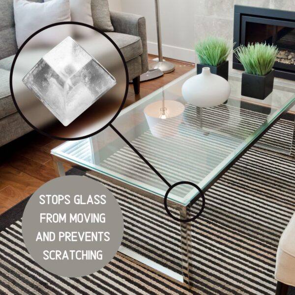 Slipstick CB446 Premium Adhesive Clear Bumper Pads stop glas from moving on a coffee table