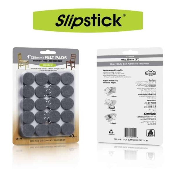 CB115-Slipstick-Felt-Floor-Protectors-Grey-25mm-Round-40-felt-feet-per-pack-FB