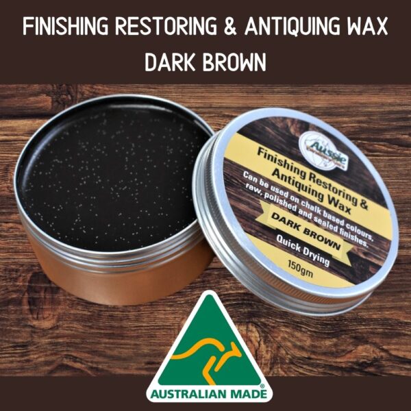 AFCFFSWCOMBOAustralian Made Finishing Restoring Antiquing wax Dark Brown